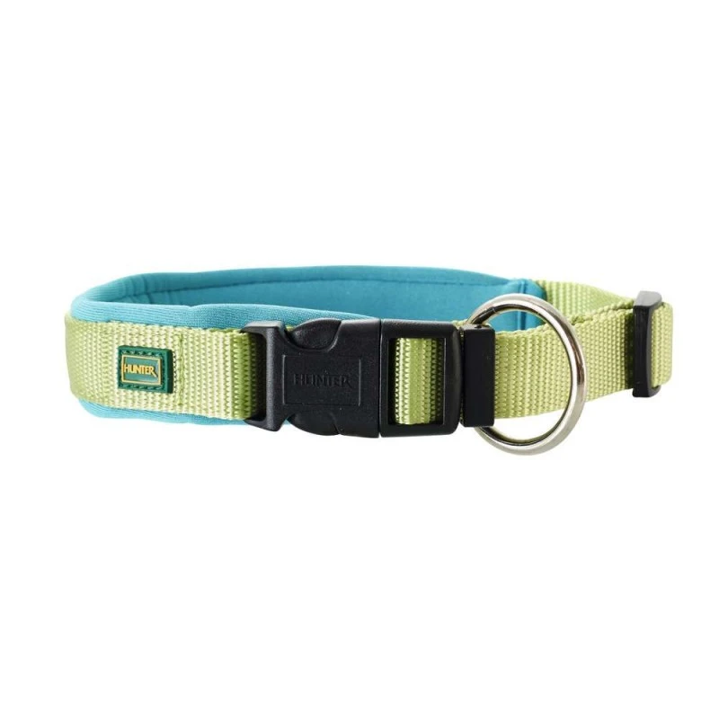 Hunter Neopren Plus hundehalsbånd grøn/petroleumsblå 30 cm - 25-30 cm indstilling